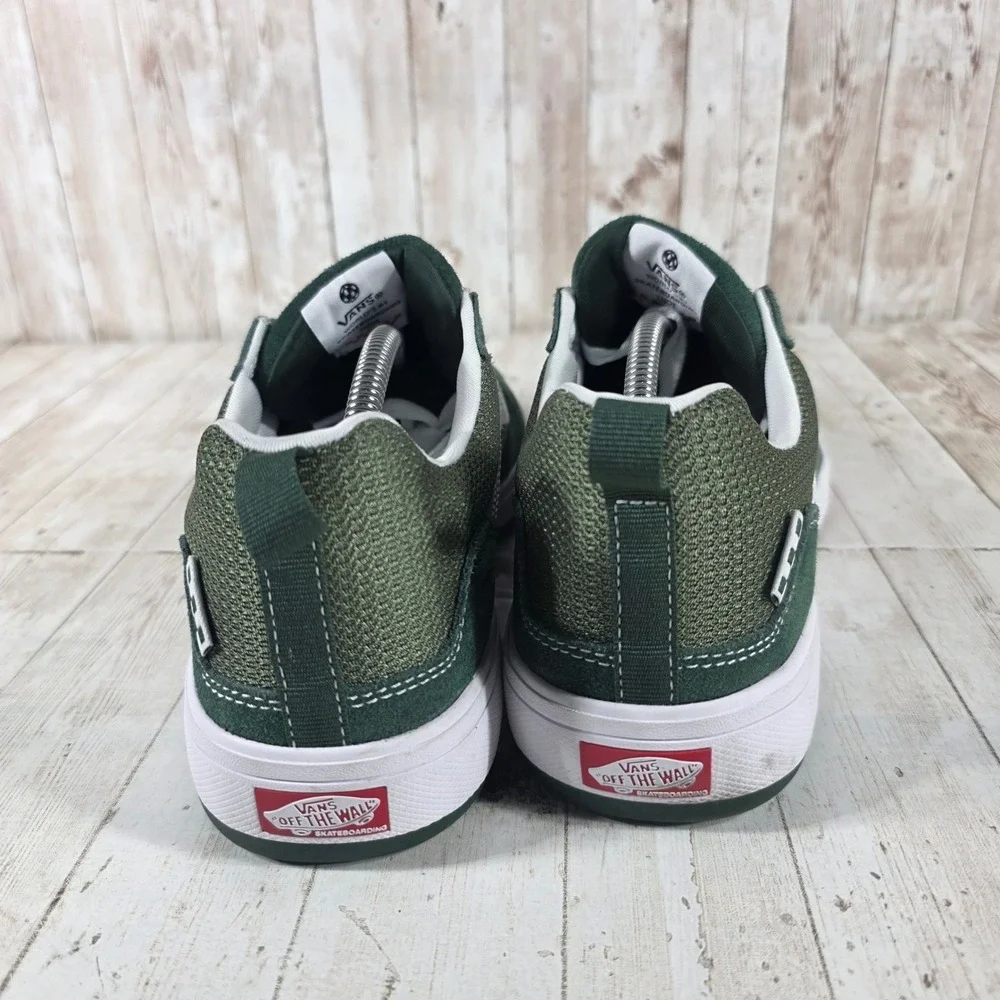 Vans Wayvee Skate Shoes Mens 11.5 Dark Green Olive Suede Mesh‎ Low Top Sneaker